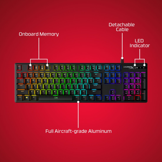 HyperX Alloy Origins - Mechanical Gaming Keyboard - HX Aqua (US Layout) (HX-KB6AQX-US) HyperX Alloy Origins - Mechanical Gaming Keyboard - HX Aqua (US Layout) (HX-KB6AQX-US)