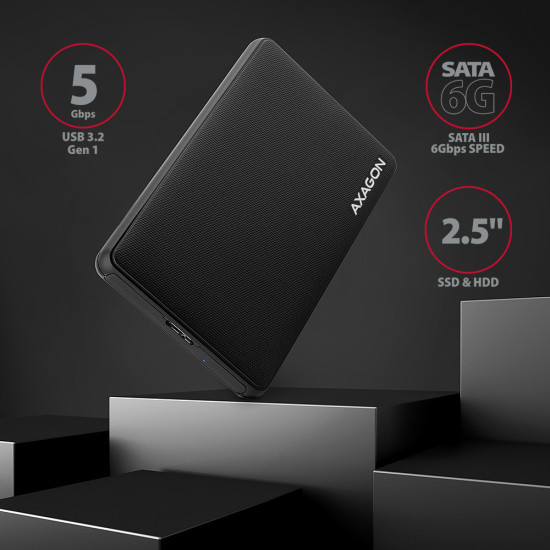 Axagon EE25-SL storage drive enclosure HDD/SSD enclosure Black 2.5" Axagon EE25-SL storage drive enclosure HDD/SSD enclosure Black 2.5"