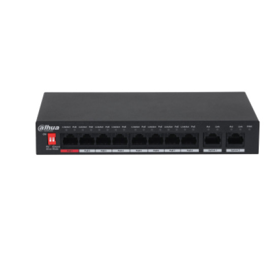 Dahua Technology PoE PFS3010-8ET-96-V2 network switch Unmanaged Gigabit Ethernet (10/100/1000) Power over Ethernet (PoE) Black Dahua Technology PoE PFS3010-8ET-96-V2 network switch Unmanaged Gigabit Ethernet (10/100/1000) Power over Ethernet (PoE) Black