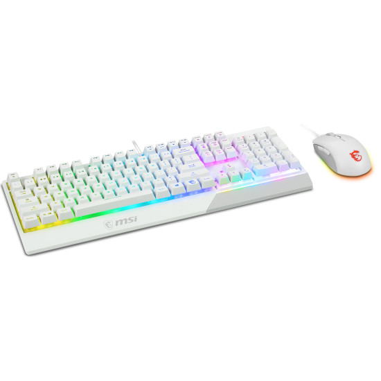 MSI VIGOR GK30 COMBO WHITE MEMchanical Gaming Keyboard + Gaming Mouse Bundle 'UK Layout, 6-Zone RGB Lighting Keyboard, Dual-Zone RGB Lighting Mouse, 5000 DPI Optical Sensor, MSI Center' MSI VIGOR GK30 COMBO WHITE MEMchanical Gaming Keyboard + Gaming Mouse Bundle 'UK Layout, 6-Zone RGB Lighting Keyboard, Dual-Zone RGB Lighting Mouse, 5000 DPI Optical Sensor, MSI Center'
