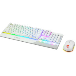 MSI VIGOR GK30 COMBO WHITE MEMchanical Gaming Keyboard + Gaming Mouse Bundle 'UK Layout, 6-Zone RGB Lighting Keyboard, Dual-Zone RGB Lighting Mouse, 5000 DPI Optical Sensor, MSI Center'