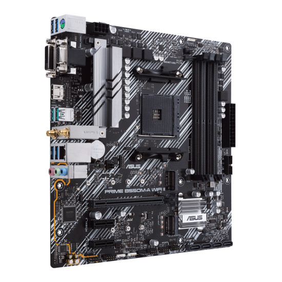 Mainboard|ASUS|AMD B550|SAM4|MicroATX|Memory DDR4|Memory slots 4|2xPCI-Express 3.0 1x|1xPCI-Express 4.0 16x|2xM.2|1x15pin D-sub|1xDVI-D|1xHDMI|2xAudio-In|1xAudio-Out|6xUSB 3.2|1xPS/2|1xRJ45|PRIMEB550M-AWIFIII Mainboard|ASUS|AMD B550|SAM4|MicroATX|Memory DDR4|Memory slots 4|2xPCI-Express 3.0 1x|1xPCI-Express 4.0 16x|2xM.2|1x15pin D-sub|1xDVI-D|1xHDMI|2xAudio-In|1xAudio-Out|6xUSB 3.2|1xPS/2|1xRJ45|PRIMEB550M-AWIFIII