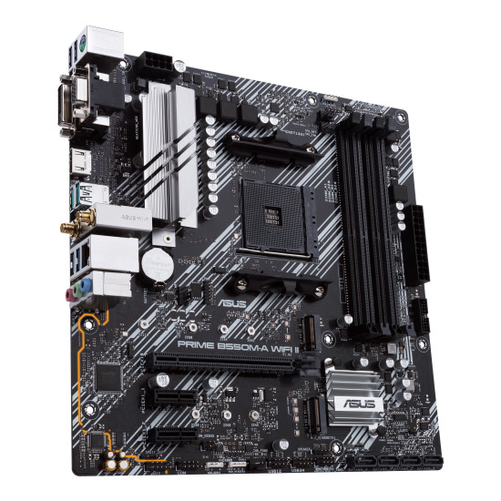 Mainboard|ASUS|AMD B550|SAM4|MicroATX|Memory DDR4|Memory slots 4|2xPCI-Express 3.0 1x|1xPCI-Express 4.0 16x|2xM.2|1x15pin D-sub|1xDVI-D|1xHDMI|2xAudio-In|1xAudio-Out|6xUSB 3.2|1xPS/2|1xRJ45|PRIMEB550M-AWIFIII Mainboard|ASUS|AMD B550|SAM4|MicroATX|Memory DDR4|Memory slots 4|2xPCI-Express 3.0 1x|1xPCI-Express 4.0 16x|2xM.2|1x15pin D-sub|1xDVI-D|1xHDMI|2xAudio-In|1xAudio-Out|6xUSB 3.2|1xPS/2|1xRJ45|PRIMEB550M-AWIFIII