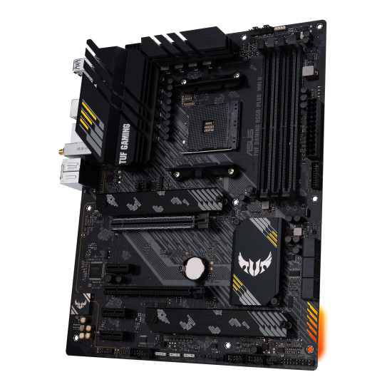 Mainboard|ASUS|AMD B550|SAM4|ATX|Memory DDR4|Memory slots 4|1xPCI-Express 3.0 1x|1xPCI-Express 3.0 4x|1xPCI-Express 4.0 16x|2xM.2|1xHDMI|1xDisplayPort|2xAudio-In|3xAudio-Out|2xUSB 2.0|1xUSB type C|5xUSB 3.2|1xOptical S/PDIF|1xRJ45|TUFGAMB550-PLUSWIFIII Mainboard|ASUS|AMD B550|SAM4|ATX|Memory DDR4|Memory slots 4|1xPCI-Express 3.0 1x|1xPCI-Express 3.0 4x|1xPCI-Express 4.0 16x|2xM.2|1xHDMI|1xDisplayPort|2xAudio-In|3xAudio-Out|2xUSB 2.0|1xUSB type C|5xUSB 3.2|1xOptical S/PDIF|1xRJ45|TUFGAMB550-PLUSWIFIII