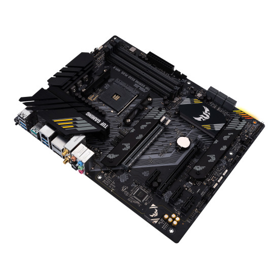 Mainboard|ASUS|AMD B550|SAM4|ATX|Memory DDR4|Memory slots 4|1xPCI-Express 3.0 1x|1xPCI-Express 3.0 4x|1xPCI-Express 4.0 16x|2xM.2|1xHDMI|1xDisplayPort|2xAudio-In|3xAudio-Out|2xUSB 2.0|1xUSB type C|5xUSB 3.2|1xOptical S/PDIF|1xRJ45|TUFGAMB550-PLUSWIFIII Mainboard|ASUS|AMD B550|SAM4|ATX|Memory DDR4|Memory slots 4|1xPCI-Express 3.0 1x|1xPCI-Express 3.0 4x|1xPCI-Express 4.0 16x|2xM.2|1xHDMI|1xDisplayPort|2xAudio-In|3xAudio-Out|2xUSB 2.0|1xUSB type C|5xUSB 3.2|1xOptical S/PDIF|1xRJ45|TUFGAMB550-PLUSWIFIII