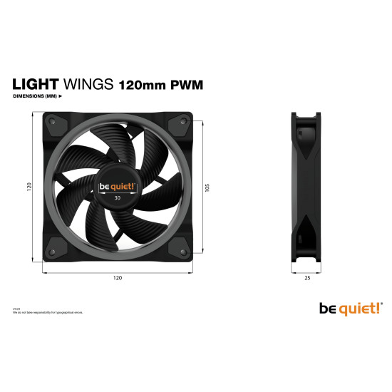 be quiet! Light Wings 120mm ARGB PWM Fan Black 3 Pack be quiet! Light Wings 120mm ARGB PWM Fan Black 3 Pack
