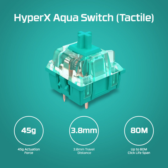 HyperX Alloy Origins - Mechanical Gaming Keyboard - HX Aqua (US Layout) (HX-KB6AQX-US) HyperX Alloy Origins - Mechanical Gaming Keyboard - HX Aqua (US Layout) (HX-KB6AQX-US)