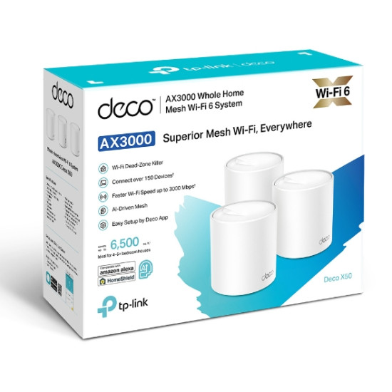TP-Link AX3000 Whole Home Mesh WiFi 6 System, 3-Pack TP-Link AX3000 Whole Home Mesh WiFi 6 System, 3-Pack