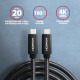 Axagon BUCM32-CM05AB USB cable USB 3.2 Gen 2x2 0.5 m USB C Black Axagon BUCM32-CM05AB USB cable USB 3.2 Gen 2x2 0.5 m USB C Black