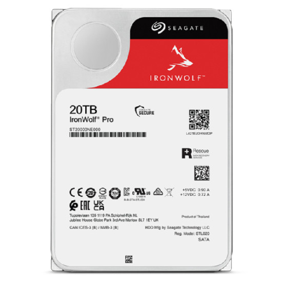 HDD|SEAGATE|IronWolf Pro|20TB|SATA|256 MB|7200 rpm|3,5"|ST20000NT001 HDD|SEAGATE|IronWolf Pro|20TB|SATA|256 MB|7200 rpm|3,5"|ST20000NT001