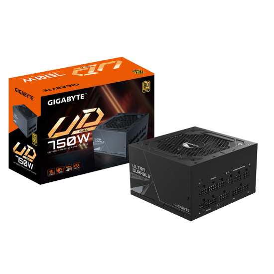 Power Supply|GIGABYTE|GP-UD750GM|750 Watts|Efficiency 80 PLUS GOLD|PFC Active|MTBF 100000 hours|GP-UD750GM