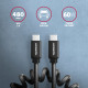 Axagon Data and charging USB 2.0 cable lengh 0.6 m. PD 60W, 3A. Black twisted. Axagon Data and charging USB 2.0 cable lengh 0.6 m. PD 60W, 3A. Black twisted.