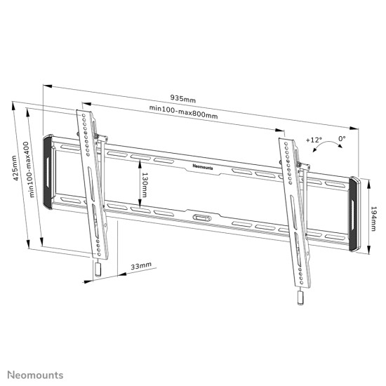 Neomounts WL35-550BL18 TV mount wall 43-86" - tiltable - easy install