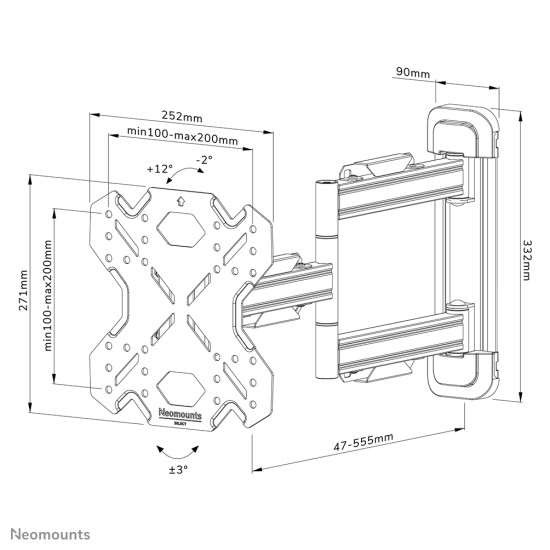 TV SET ACC WALL MOUNT/WL40S-850BL12 NEOMOUNTS