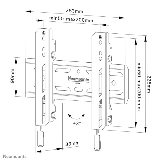 Neomounts WL30S-850BL12 TV mount wall 24-65" - fixed - lockable - fast installation