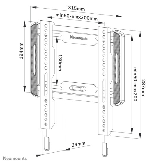 Neomounts WL30-550BL12 TV mount wall 24-65" - ultra-flat - easy install