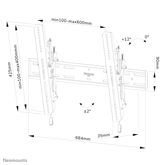 NEOMOUNTS SELECT SCREEN WALL MOUNT (TILT, VESA 600X400) NEOMOUNTS SELECT SCREEN WALL MOUNT (TILT, VESA 600X400)