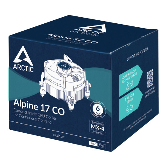 ARCTIC Alpine 17 CO Processor Air cooler 9.2 cm Black, Silver 1 pc(s) ARCTIC Alpine 17 CO Processor Air cooler 9.2 cm Black, Silver 1 pc(s)
