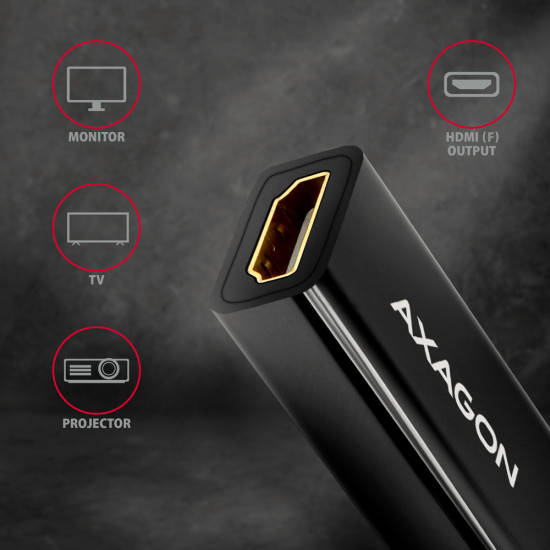 Axagon RVD-HI14N video cable adapter 0.18 m DisplayPort HDMI Black Axagon RVD-HI14N video cable adapter 0.18 m DisplayPort HDMI Black