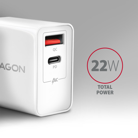 Axagon ACU-PQ22W mobile device charger Smartphone White AC Fast charging Indoor Axagon ACU-PQ22W mobile device charger Smartphone White AC Fast charging Indoor