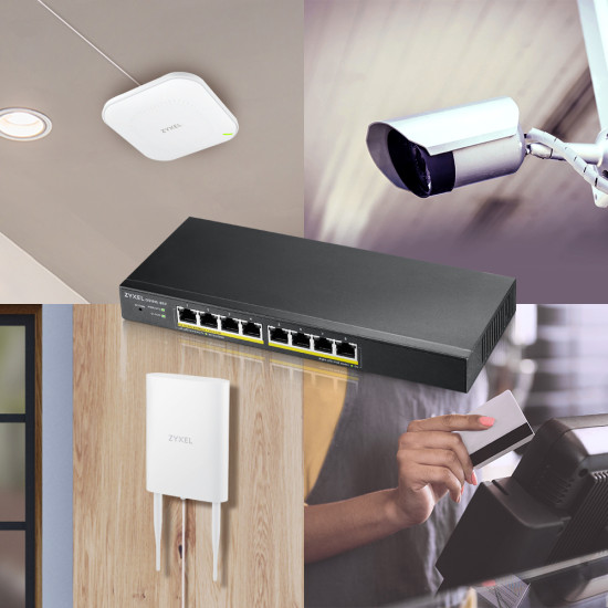 Zyxel GS1915-8EP Managed L2 Gigabit Ethernet (10/100/1000) Power over Ethernet (PoE) Black Zyxel GS1915-8EP Managed L2 Gigabit Ethernet (10/100/1000) Power over Ethernet (PoE) Black