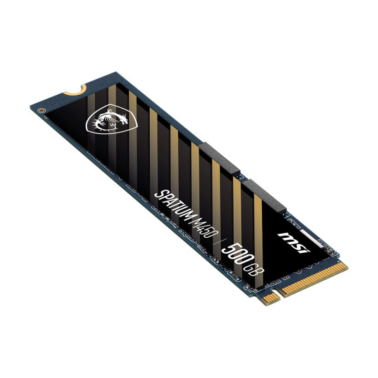 SSD|MSI|SPATIUM M450|500GB|M.2|PCIe Gen4|NVMe|3D NAND|Write speed 2300 MBytes/sec|Read speed 3600 MBytes/sec|2.15mm|TBW 300 TB|MTBF 1500000 hours|S78-440K380-P83