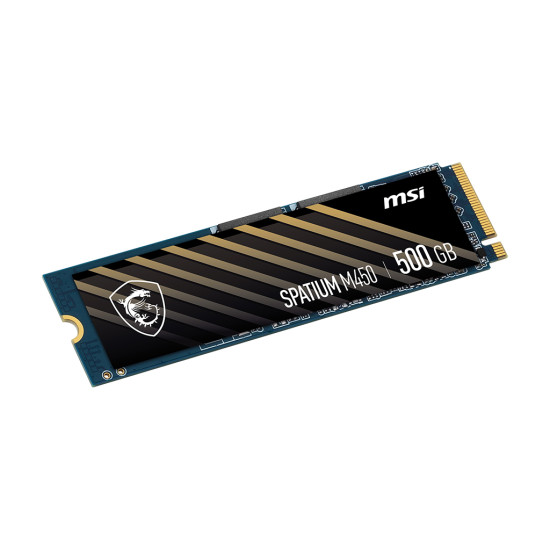 SSD|MSI|SPATIUM M450|500GB|M.2|PCIe Gen4|NVMe|3D NAND|Write speed 2300 MBytes/sec|Read speed 3600 MBytes/sec|2.15mm|TBW 300 TB|MTBF 1500000 hours|S78-440K380-P83