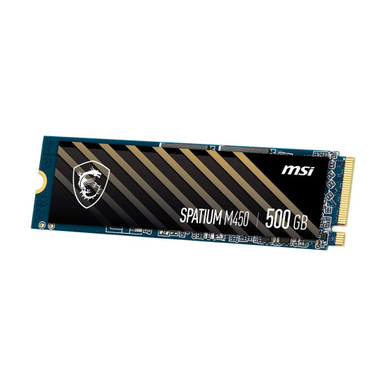 SSD|MSI|SPATIUM M450|500GB|M.2|PCIe Gen4|NVMe|3D NAND|Write speed 2300 MBytes/sec|Read speed 3600 MBytes/sec|2.15mm|TBW 300 TB|MTBF 1500000 hours|S78-440K380-P83