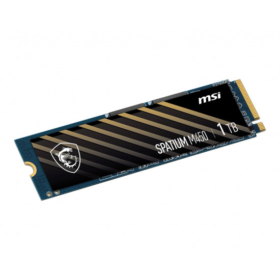 SSD|MSI|SPATIUM M450|1TB|M.2|PCIe Gen4|NVMe|3D NAND|Write speed 2400 MBytes/sec|Read speed 3400 MBytes/sec|2.15mm|TBW 350 TB|MTBF 1500000 hours|S78-440L0M0-P83 SSD|MSI|SPATIUM M450|1TB|M.2|PCIe Gen4|NVMe|3D NAND|Write speed 2400 MBytes/sec|Read speed 3400 MBytes/sec|2.15mm|TBW 350 TB|MTBF 1500000 hours|S78-440L0M0-P83