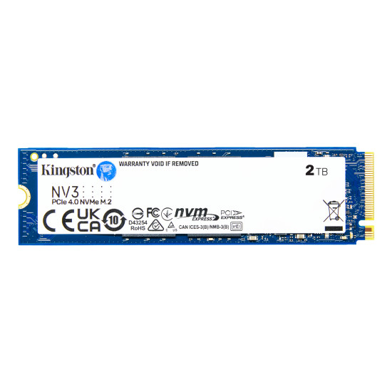 Kingston 2TB NV3 SSD M.2 2280 PCIe 4.0 NVMe, Read: 6,000/ Write: 5,000MB/s Kingston 2TB NV3 SSD M.2 2280 PCIe 4.0 NVMe, Read: 6,000/ Write: 5,000MB/s