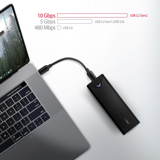 AXAGON EEM2-UB2 USB-C 3.2 Gen 2 - M.2 NVMe SSD 42-80mm box black AXAGON EEM2-UB2 USB-C 3.2 Gen 2 - M.2 NVMe SSD 42-80mm box black