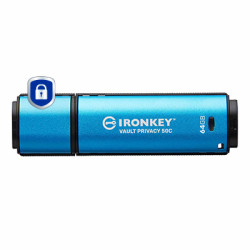 64GB USB-C IronKey Vault Privacy 50C AES-256 Encrypted, FIPS 197