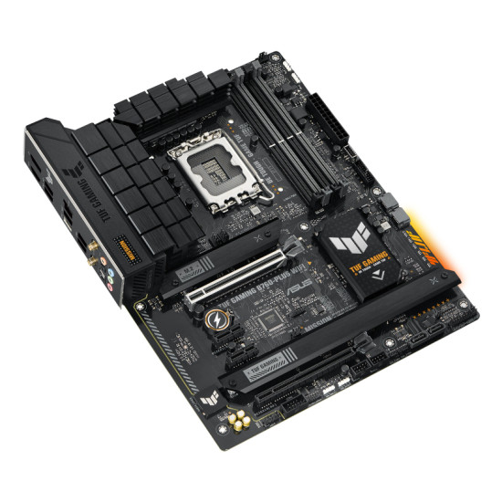 Mainboard|ASUS|Intel B760 Express|LGA1700|ATX|Memory DDR5|Memory slots 4|2xPCI-Express 3.0 1x|1xPCI-Express 3.0 16x|1xPCI-Express 5.0 16x|3xM.2|1xHDMI|1xDisplayPort|1xUSB 2.0|4xUSB 3.2|1xUSB-C|1xOptical S/PDIF|1xRJ45|5xAudio port|TUFGAMINGB760-PLUSWIFI Mainboard|ASUS|Intel B760 Express|LGA1700|ATX|Memory DDR5|Memory slots 4|2xPCI-Express 3.0 1x|1xPCI-Express 3.0 16x|1xPCI-Express 5.0 16x|3xM.2|1xHDMI|1xDisplayPort|1xUSB 2.0|4xUSB 3.2|1xUSB-C|1xOptical S/PDIF|1xRJ45|5xAudio port|TUFGAMINGB760-PLUSWIFI