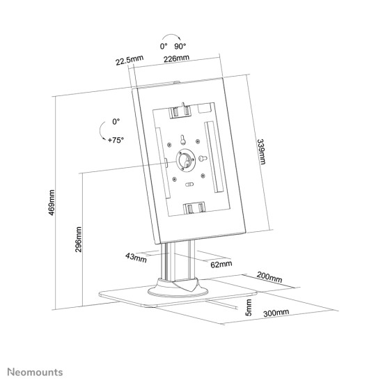 Neomounts DS15-650WH1 Tablet stand desk 9.7-11" - lockable Neomounts DS15-650WH1 Tablet stand desk 9.7-11" - lockable