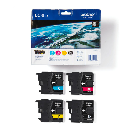 Brother LC985VALBP ink cartridge 4 pc(s) Original Black, Cyan, Magenta, Yellow Brother LC985VALBP ink cartridge 4 pc(s) Original Black, Cyan, Magenta, Yellow