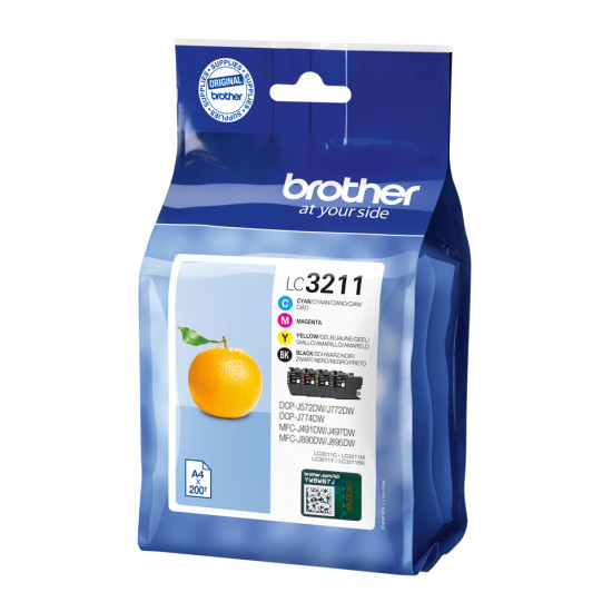 Brother LC3211VALDR ink cartridge 4 pc(s) Original Black, Cyan, Magenta, Yellow Brother LC3211VALDR ink cartridge 4 pc(s) Original Black, Cyan, Magenta, Yellow