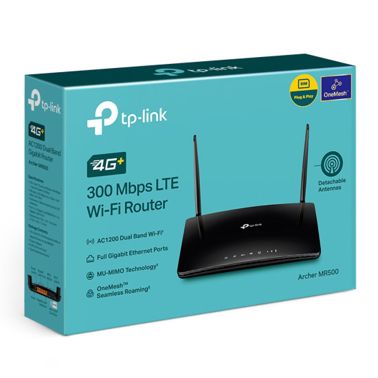 TP-Link Archer MR500 wireless router Gigabit Ethernet Dual-band (2.4 GHz / 5 GHz) 4G Black