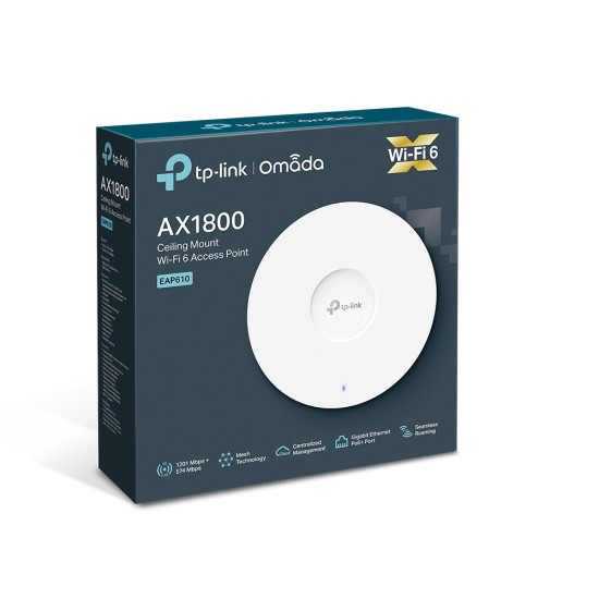 TP-Link Omada AX1800 Wireless Dual Band Ceiling Mount Access Point TP-Link Omada AX1800 Wireless Dual Band Ceiling Mount Access Point