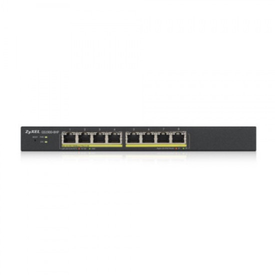 Zyxel GS1900-8HP v3 PoE Managed L2 Gigabit Ethernet (10/100/1000) Power over Ethernet (PoE) Black Zyxel GS1900-8HP v3 PoE Managed L2 Gigabit Ethernet (10/100/1000) Power over Ethernet (PoE) Black