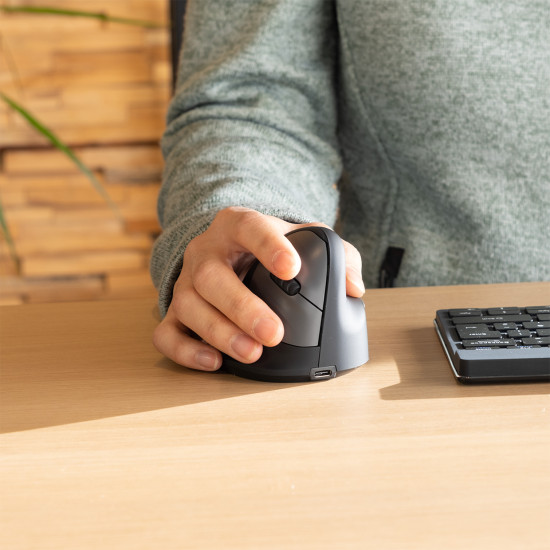 R-Go Tools Ergonomic mouse R-Go HE Break with break software, large (hand size ≥ 185 mm), right-handed, Bluetooth, black R-Go Tools Ergonomic mouse R-Go HE Break with break software, large (hand size ≥ 185 mm), right-handed, Bluetooth, black