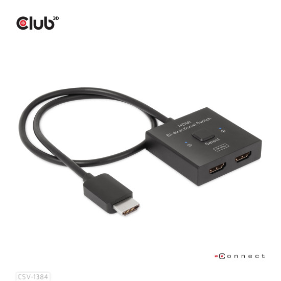 CLUB3D HDMI 2-in-1 Bi-directional Switch for 8K60Hz or 4K120Hz CLUB3D HDMI 2-in-1 Bi-directional Switch for 8K60Hz or 4K120Hz