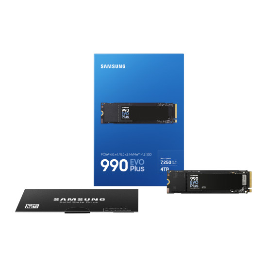 SSD|SAMSUNG|990 EVO Plus|4TB|M.2|PCIe Gen5|NVMe|TLC|Write speed 6300 MBytes/sec|Read speed 7250 MBytes/sec|2.38mm|TBW 2400 TB|MZ-V9S4T0BW SSD|SAMSUNG|990 EVO Plus|4TB|M.2|PCIe Gen5|NVMe|TLC|Write speed 6300 MBytes/sec|Read speed 7250 MBytes/sec|2.38mm|TBW 2400 TB|MZ-V9S4T0BW