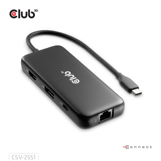 8-1 Portable Dock USB Type-C® 10Gbps to HDMI™ and DisplayPort™ 8K30Hz PD Max.100Watt