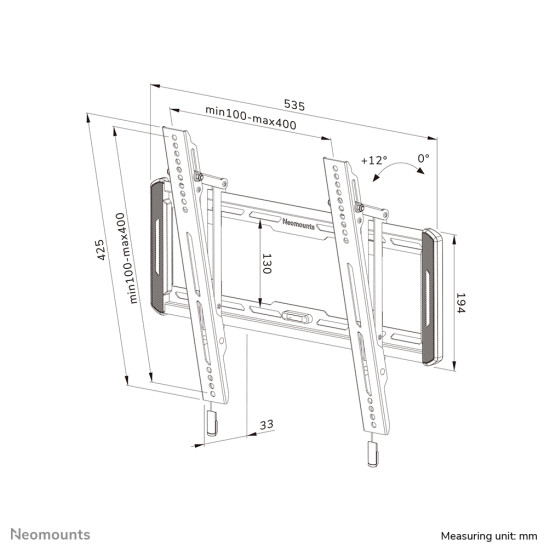 Neomounts WL35-550BL14 TV mount wall 32-75" - tiltable - easy install