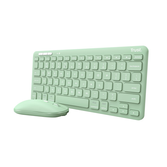 Trust Lyra keyboard Mouse included Office RF Wireless + Bluetooth QWERTY US English Green Trust Lyra keyboard Mouse included Office RF Wireless + Bluetooth QWERTY US English Green