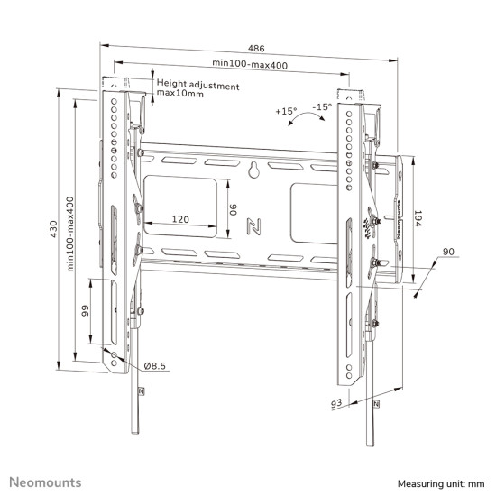 TV SET ACC WALL MOUNT/WL35-750BL14 NEOMOUNTS
