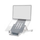 Laptop holder R-Go Riser Basic, foldable and adjustable laptop riser, aluminum, silver