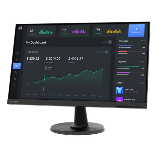 Lenovo D24-40 computer monitor 60.5 cm (23.8") 1920 x 1080 pixels Full HD LED Black Lenovo D24-40 computer monitor 60.5 cm (23.8") 1920 x 1080 pixels Full HD LED Black
