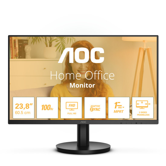 AOC 24B3HMA2 computer monitor 60.5 cm (23.8") 1920 x 1080 pixels Full HD LED Black AOC 24B3HMA2 computer monitor 60.5 cm (23.8") 1920 x 1080 pixels Full HD LED Black