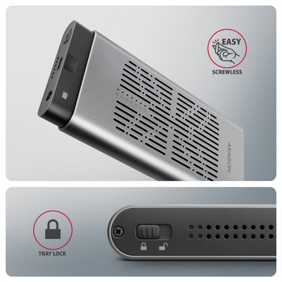 AXAGON EEM2-20GD USB-C 20Gbps Dual M.2 NVMe SSD CLONE MASTER Enclosure